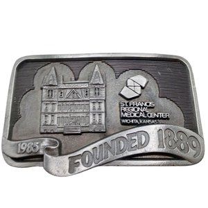 Wichita Kansas Belt Buckle 1985 St Francis KS Medical Center Hospital